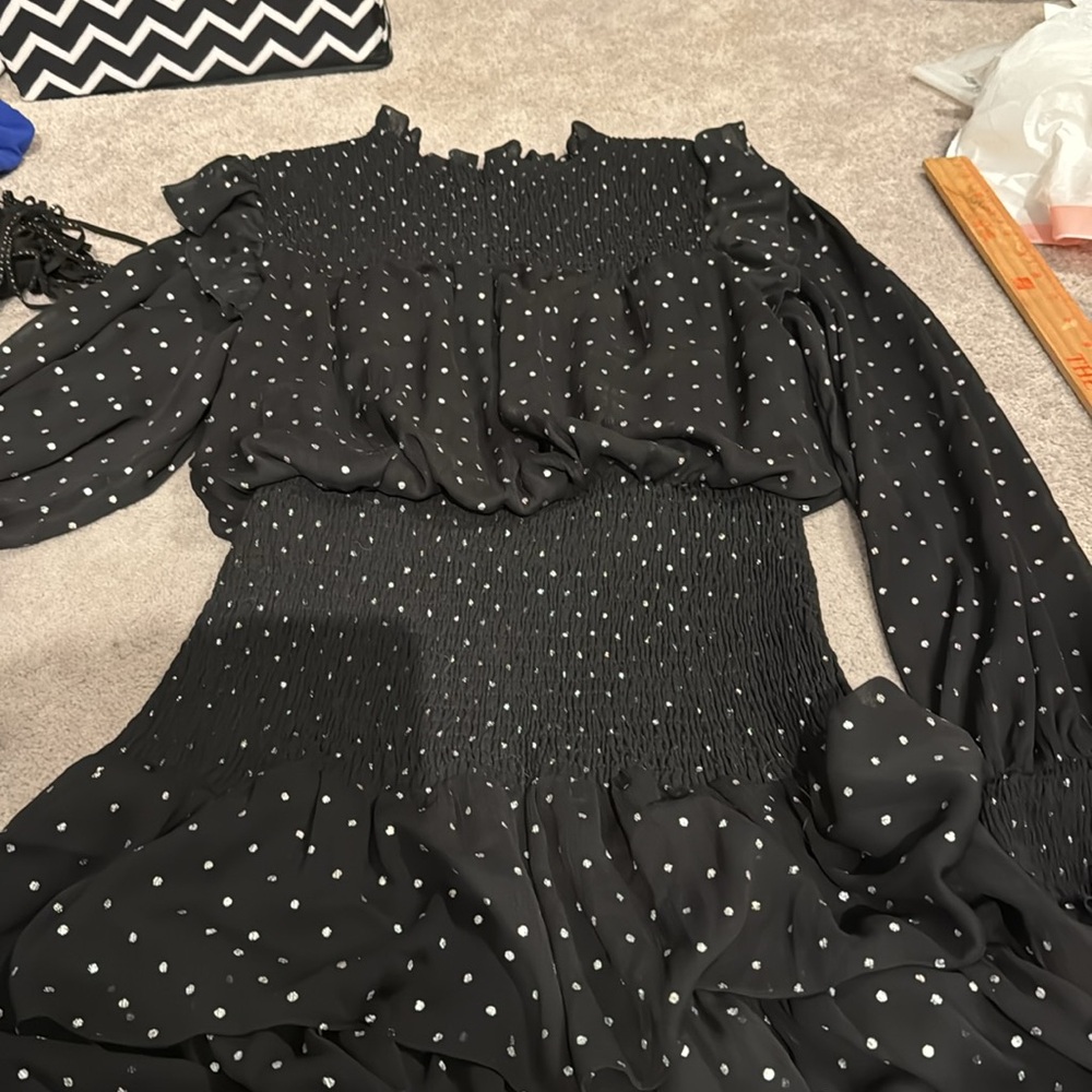 Vici Black Dress with White Dots - Picture 5 of 5